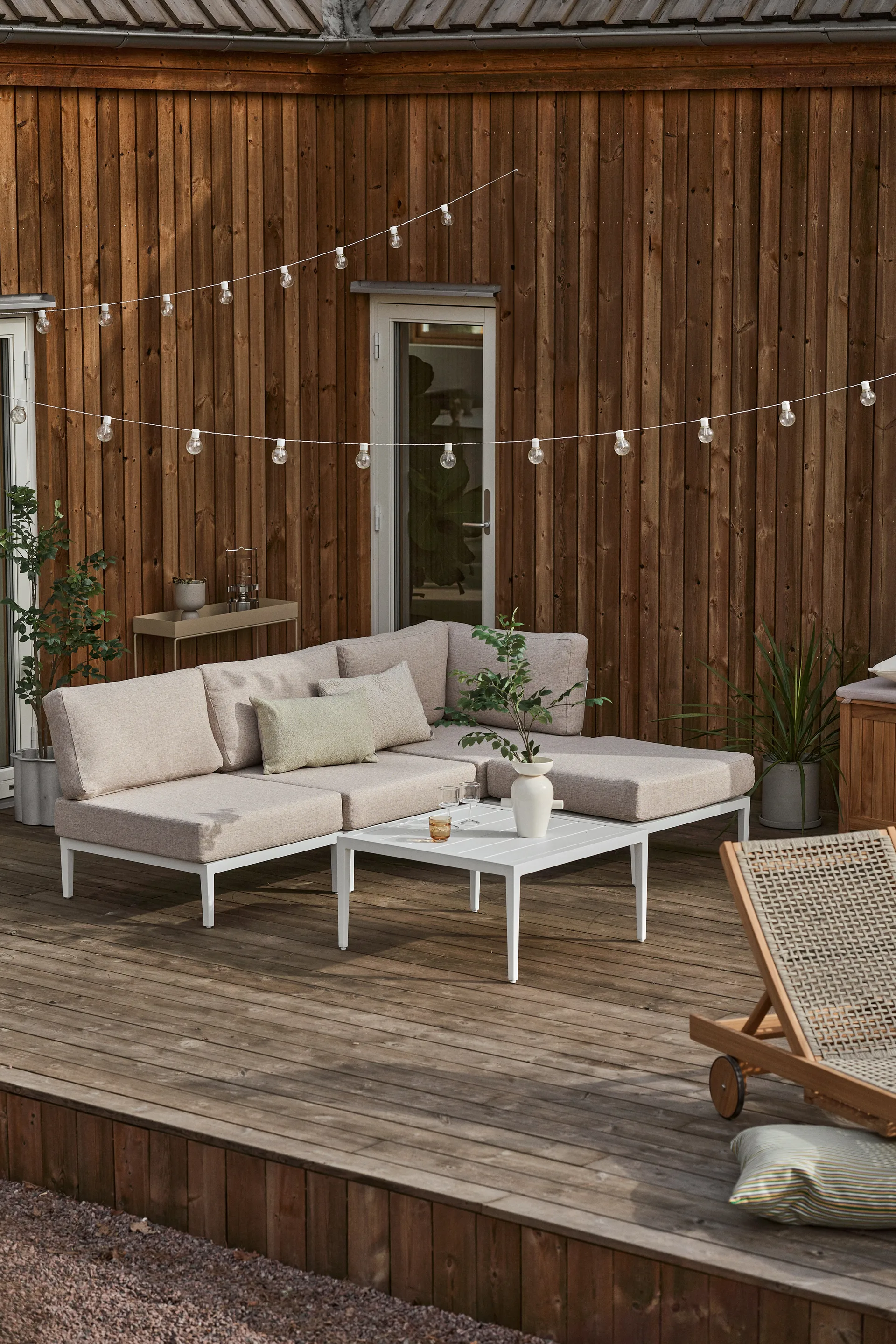 Santander modul sofa corner module, White-beige 1898