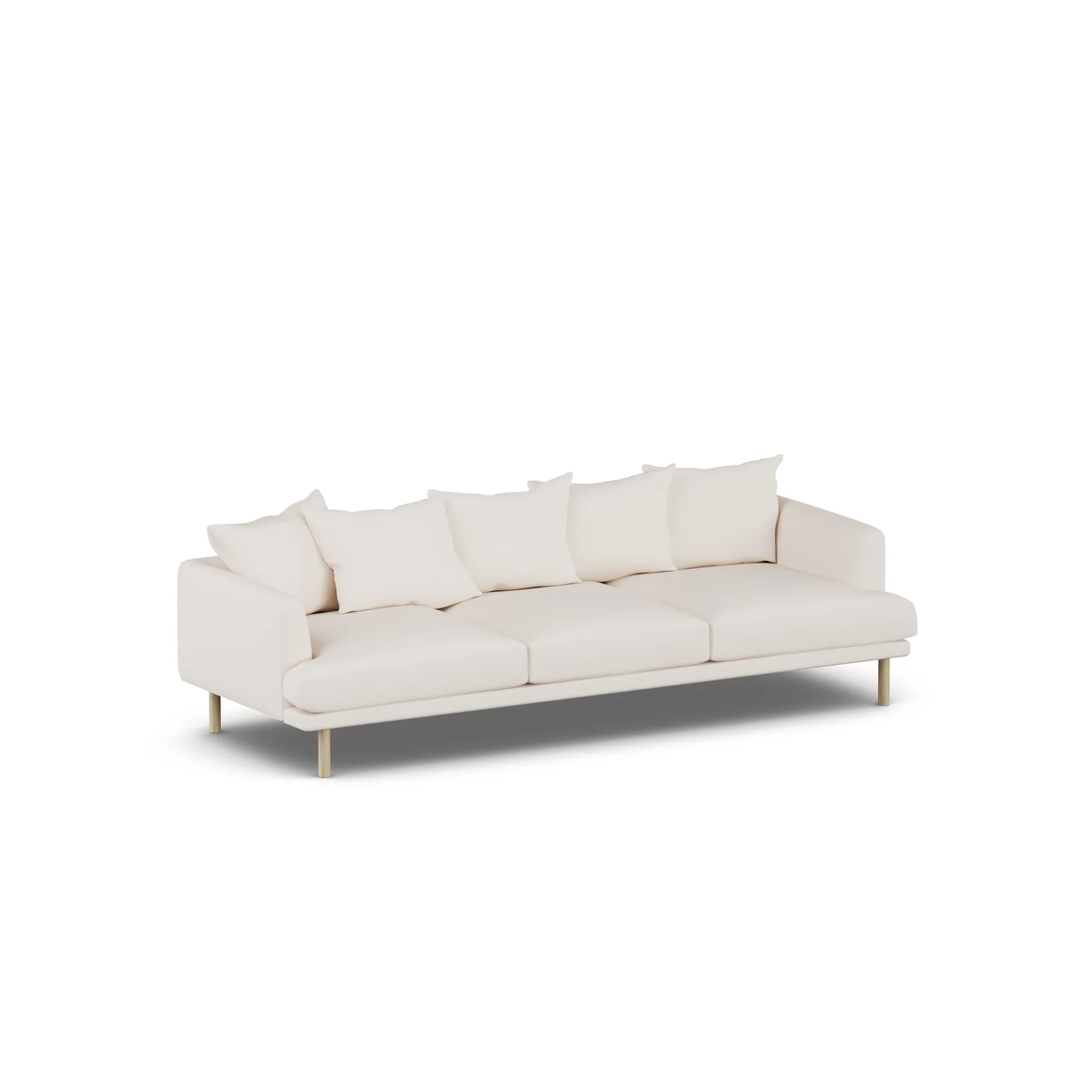Sjövik sofa, Caleido Beige 9600-white-oiled oak, 3,5-seater 1898