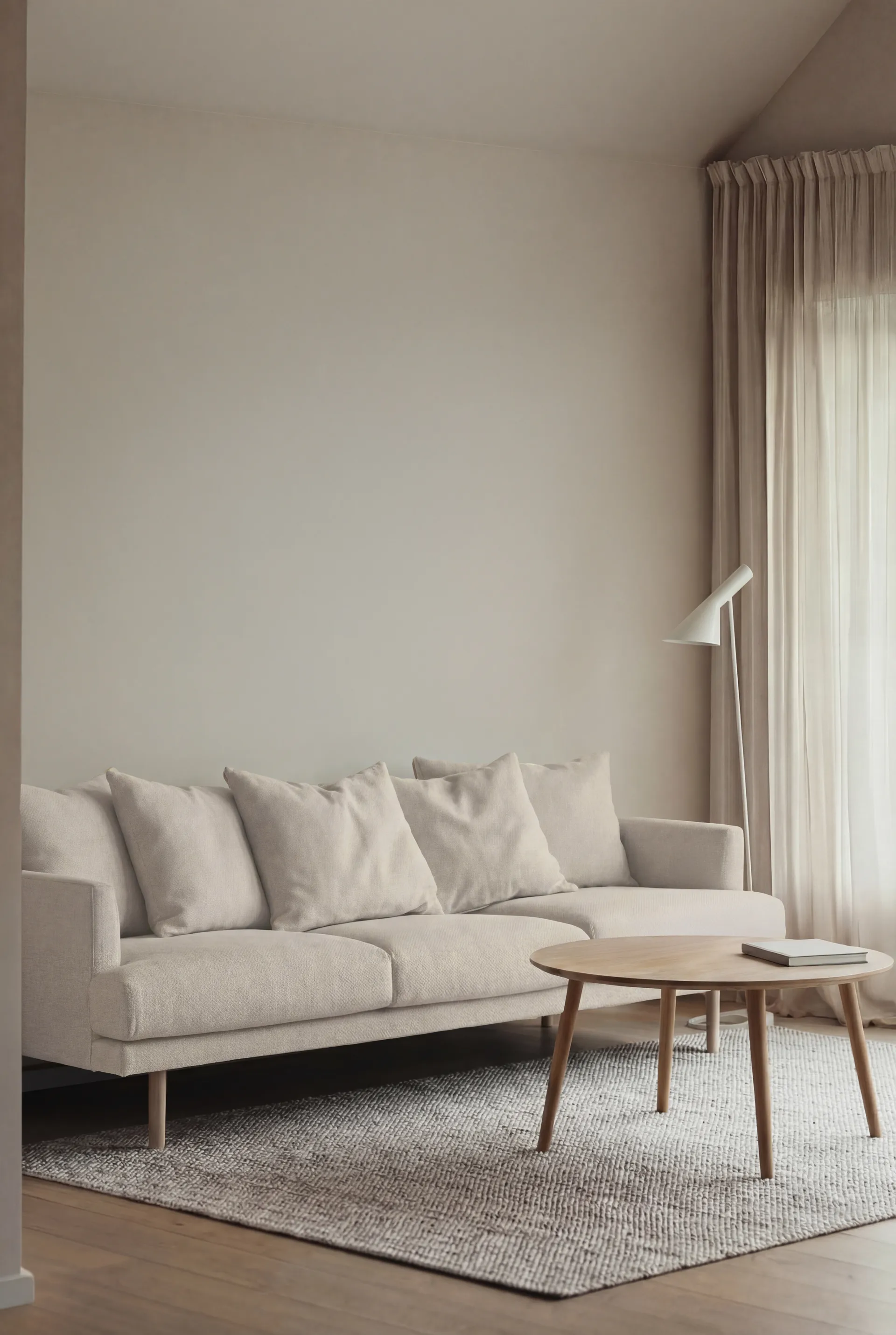 Sjövik sofa, Caleido Beige 9600-white-oiled oak, 3,5-seater 1898
