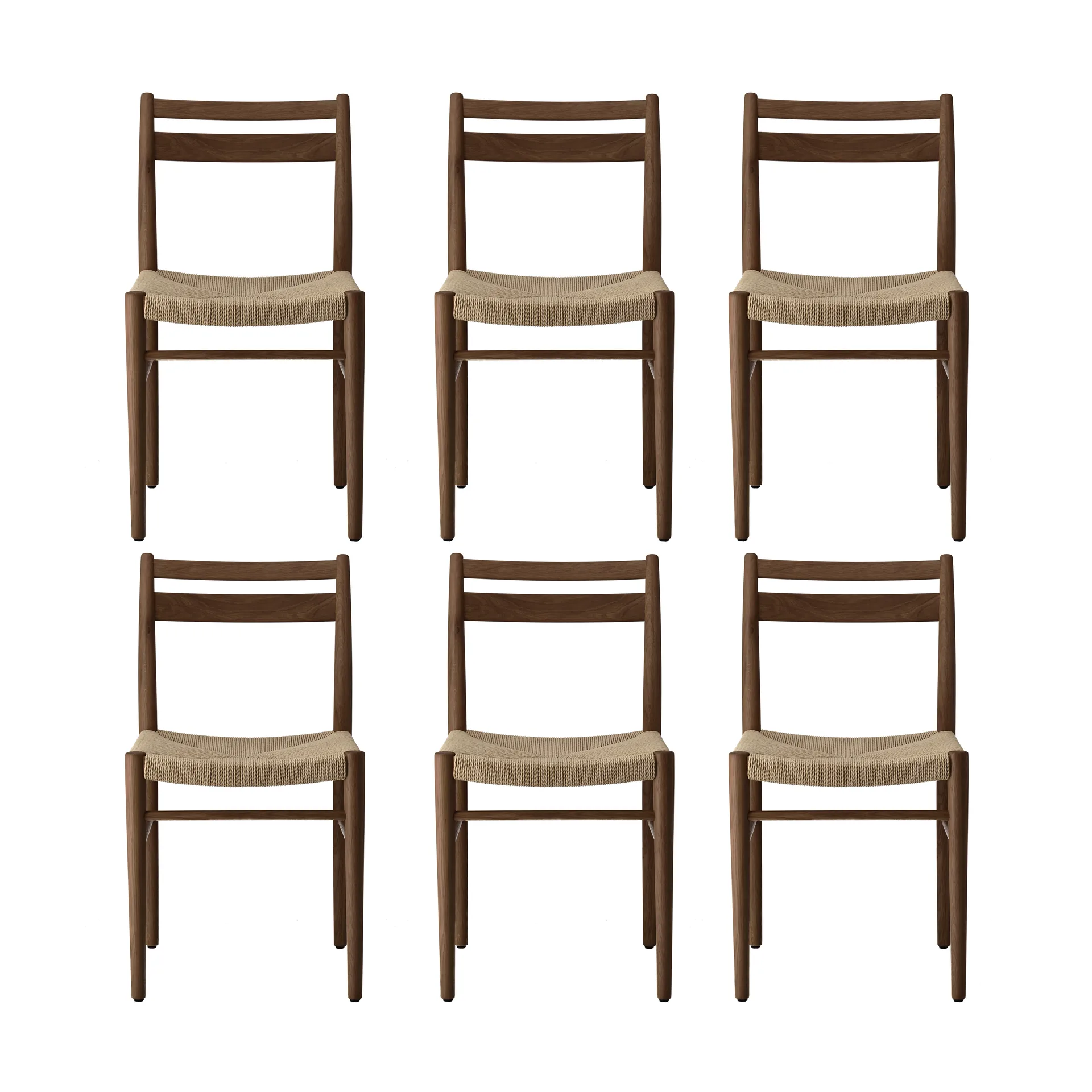 Smoked lacquered oak-natural woven, 6-pack 1898