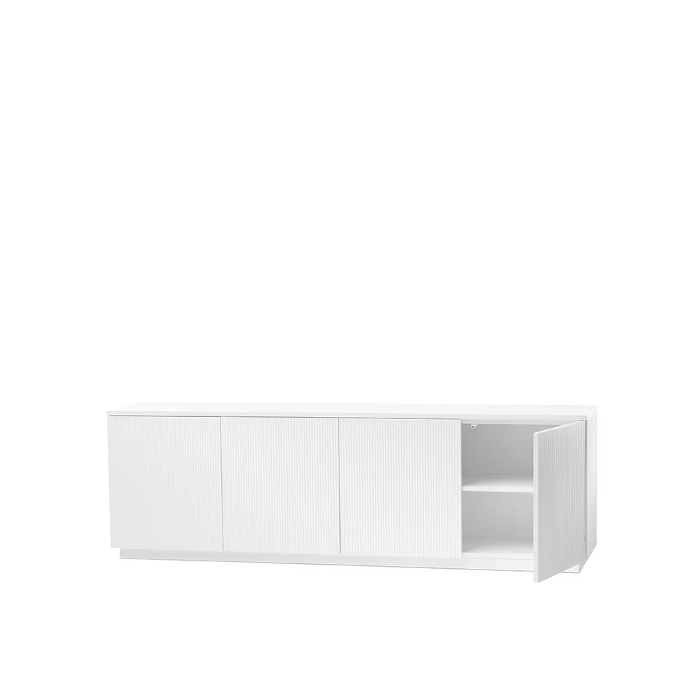 Beam side table, White lacquer, white base A2