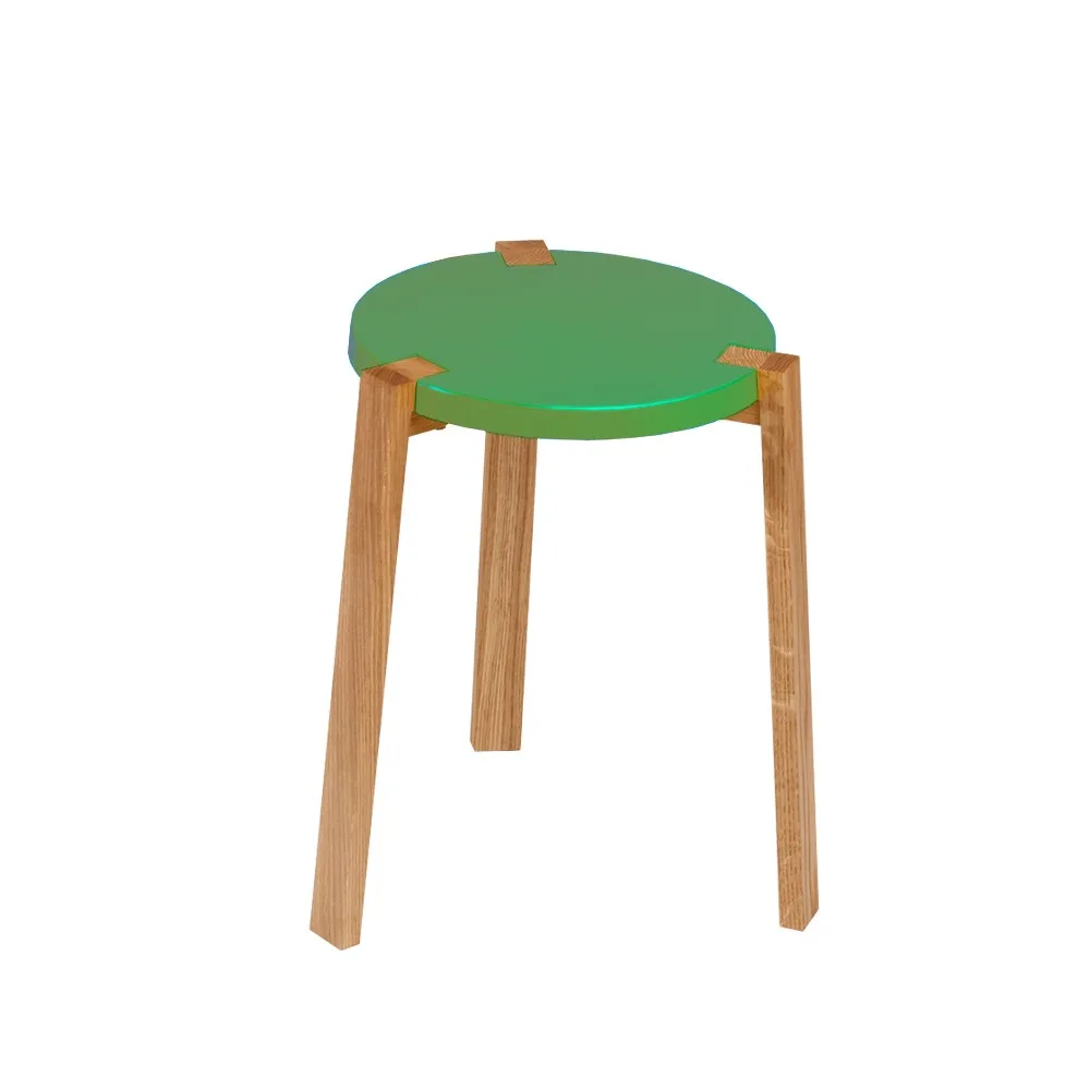 Happy Pall, Green, oak legs A2