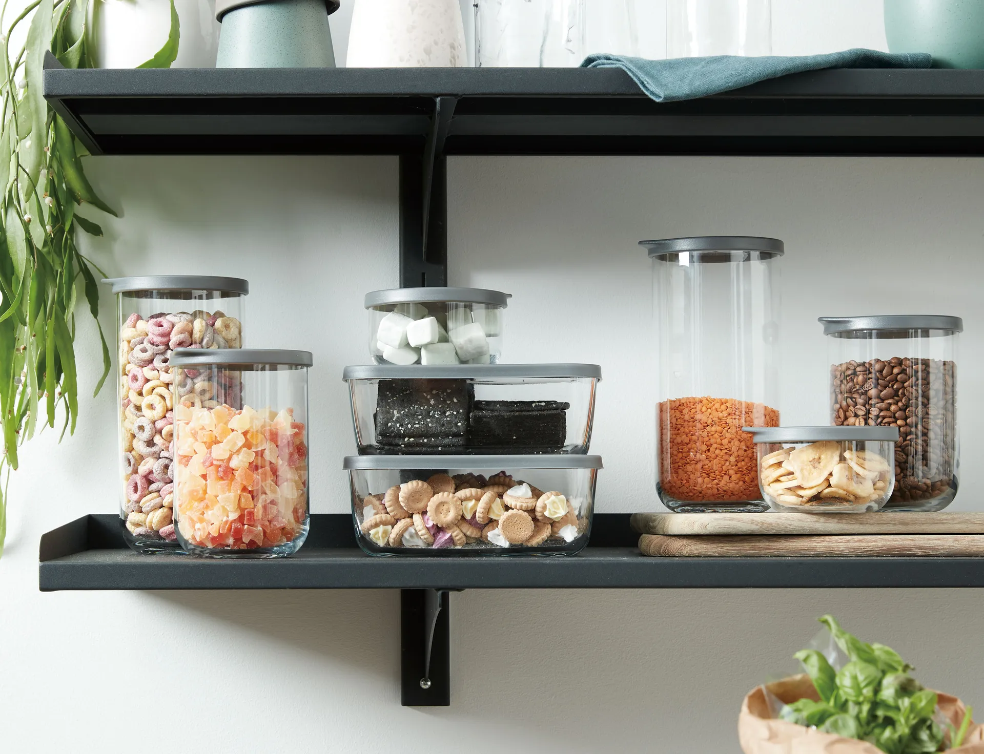 Café storage jar with lid 1 liter, Clear Aida