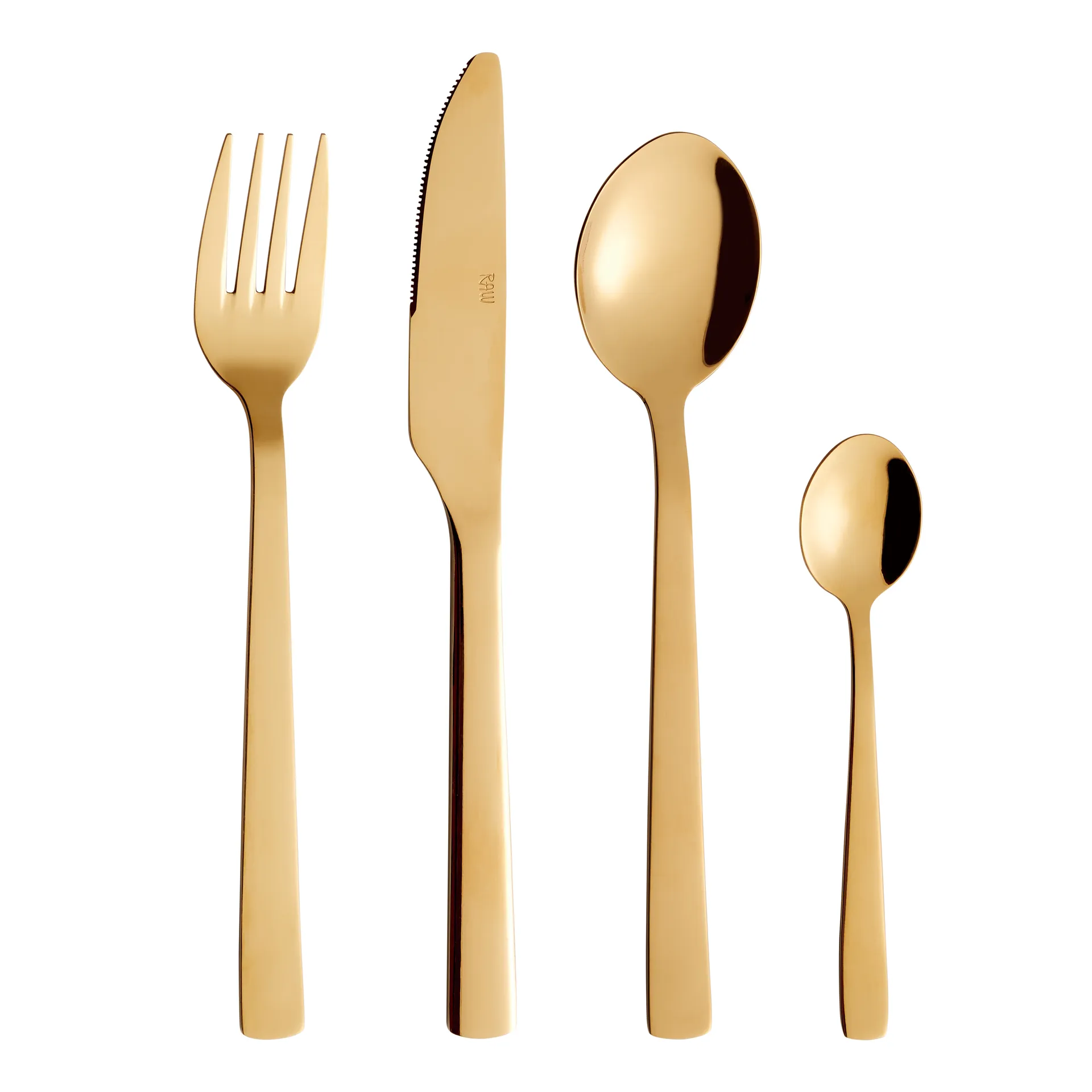 Raw cutlery set 48 pieces, Gold Aida