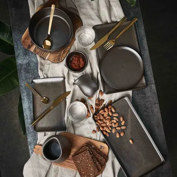 Raw deep bowl stoneware - Metallic brown - Aida
