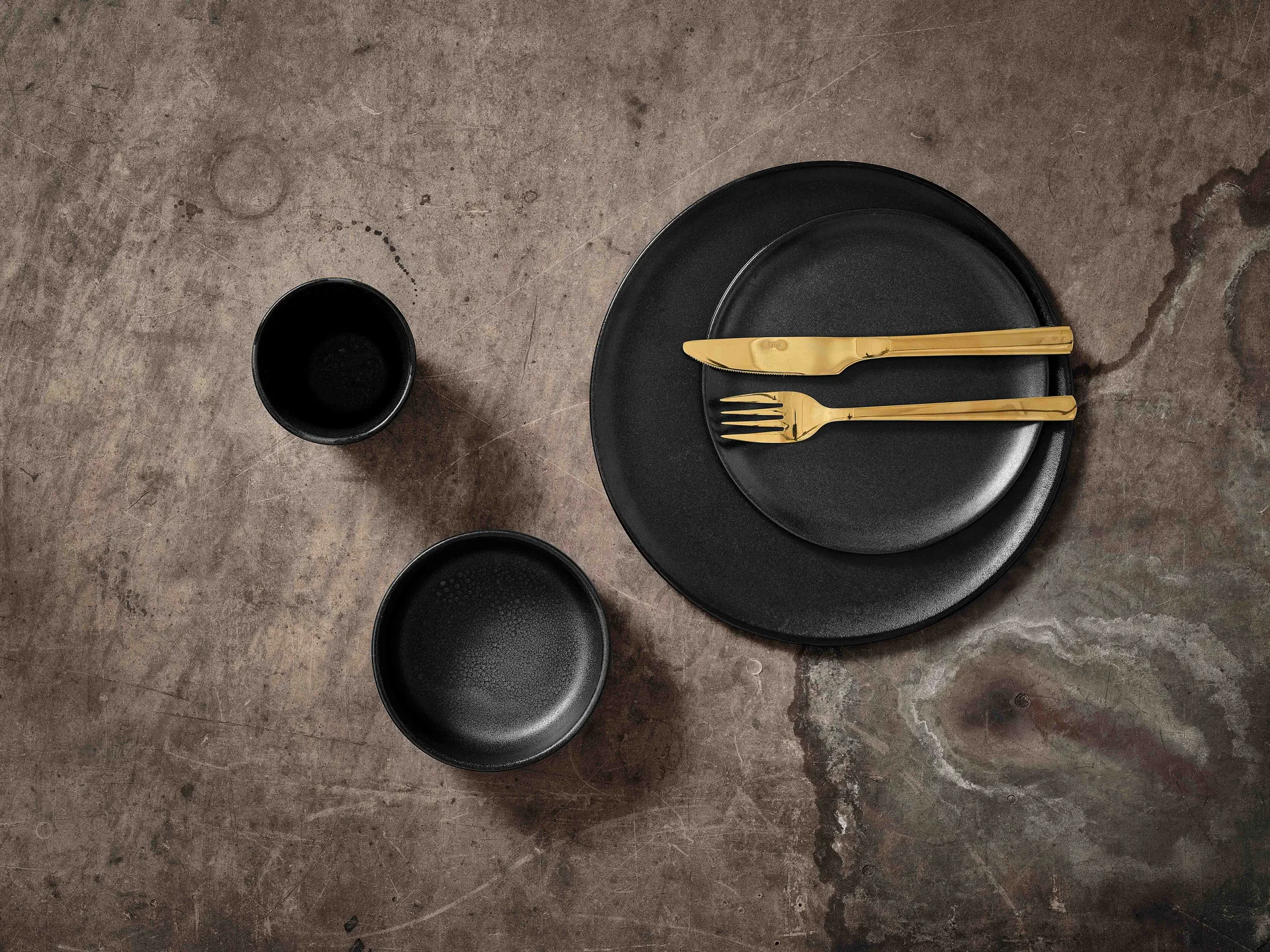 Raw dinner fork 4-pack, Gold Aida