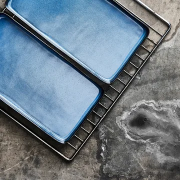 Raw saucer 18x34 cm 2-pack - midnight blue - Aida