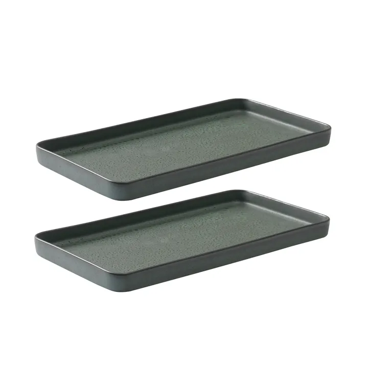 Raw saucer 18x34 cm 2-pack - northern green - Aida