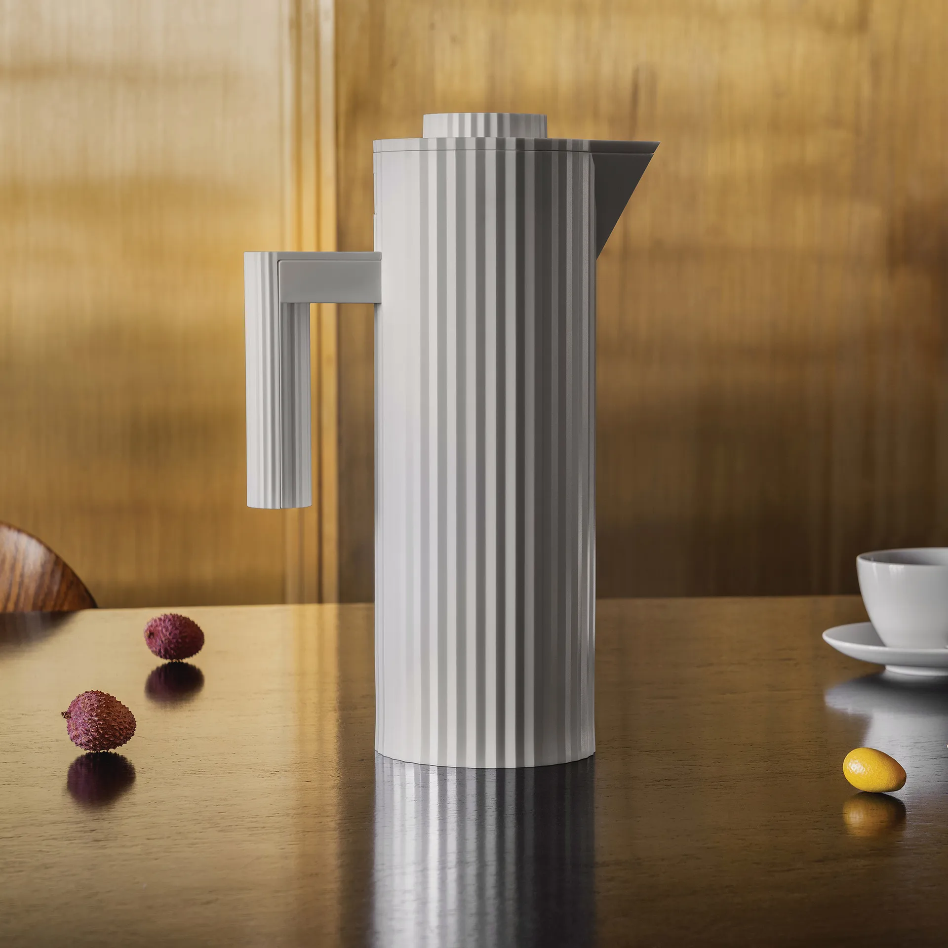 Plissé thermos jug 1 L, White Alessi
