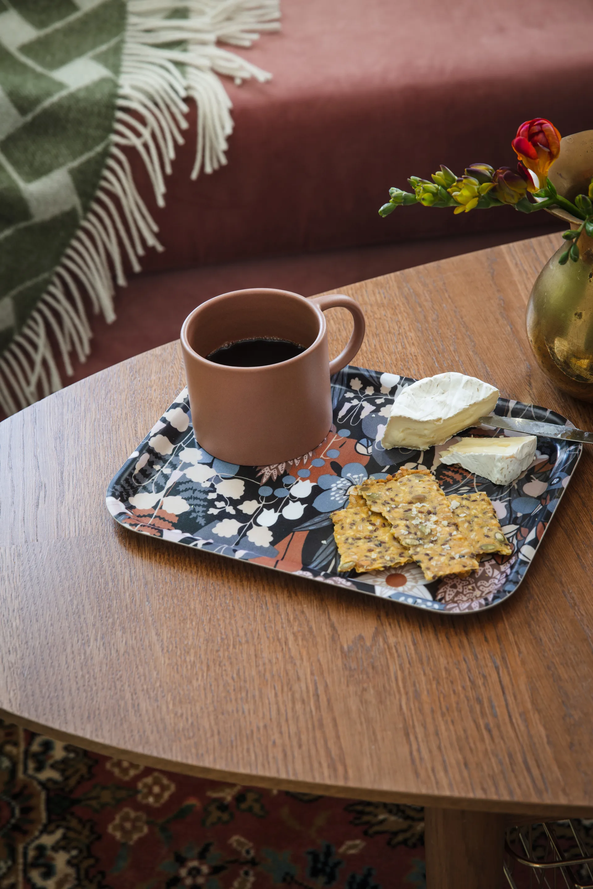 Skogen tray 20x27 cm, Blue-brown Almedahls