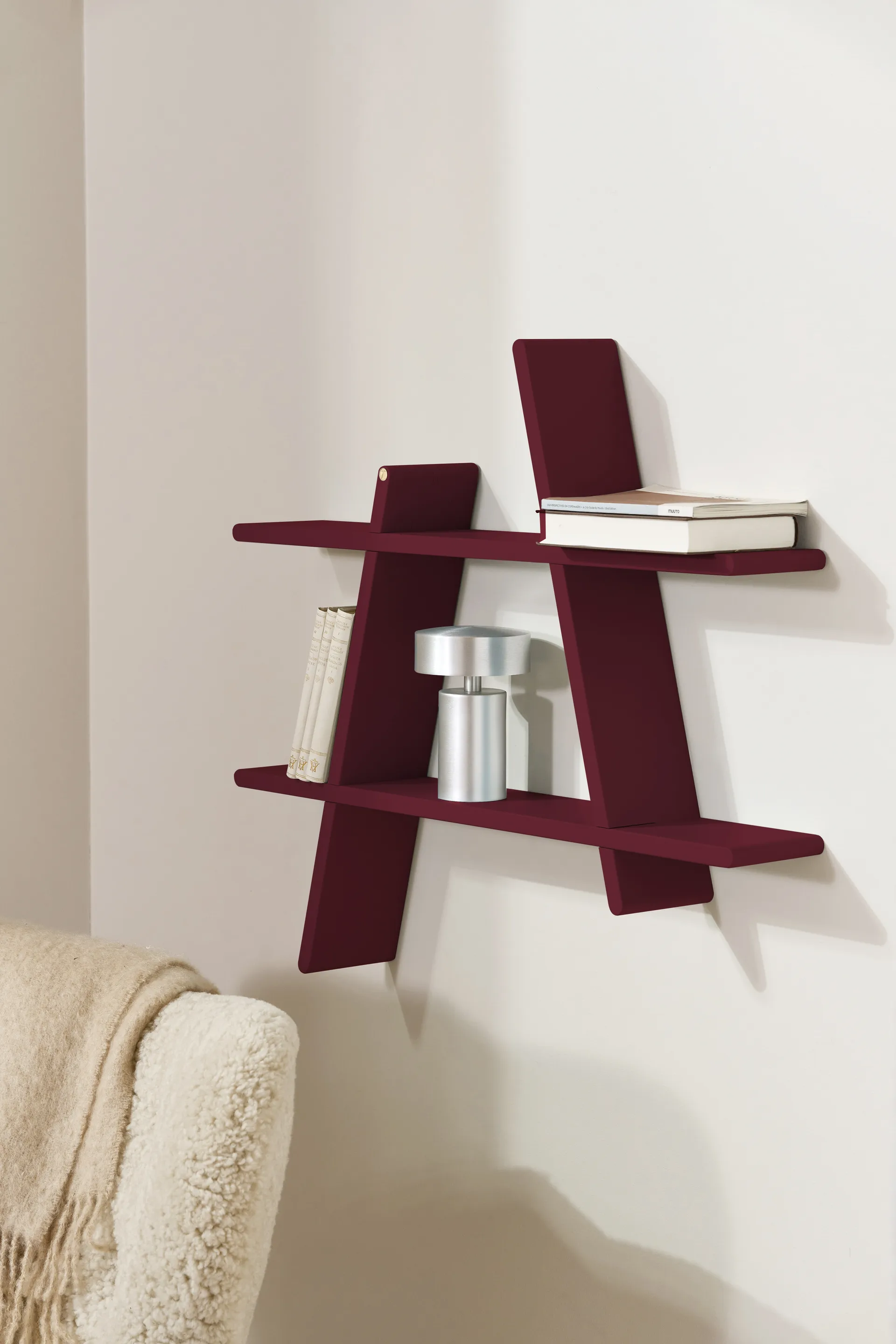 A-Shelf wall shelf Special Edition, Wine red M 52x9x46 cm Andersen Furniture