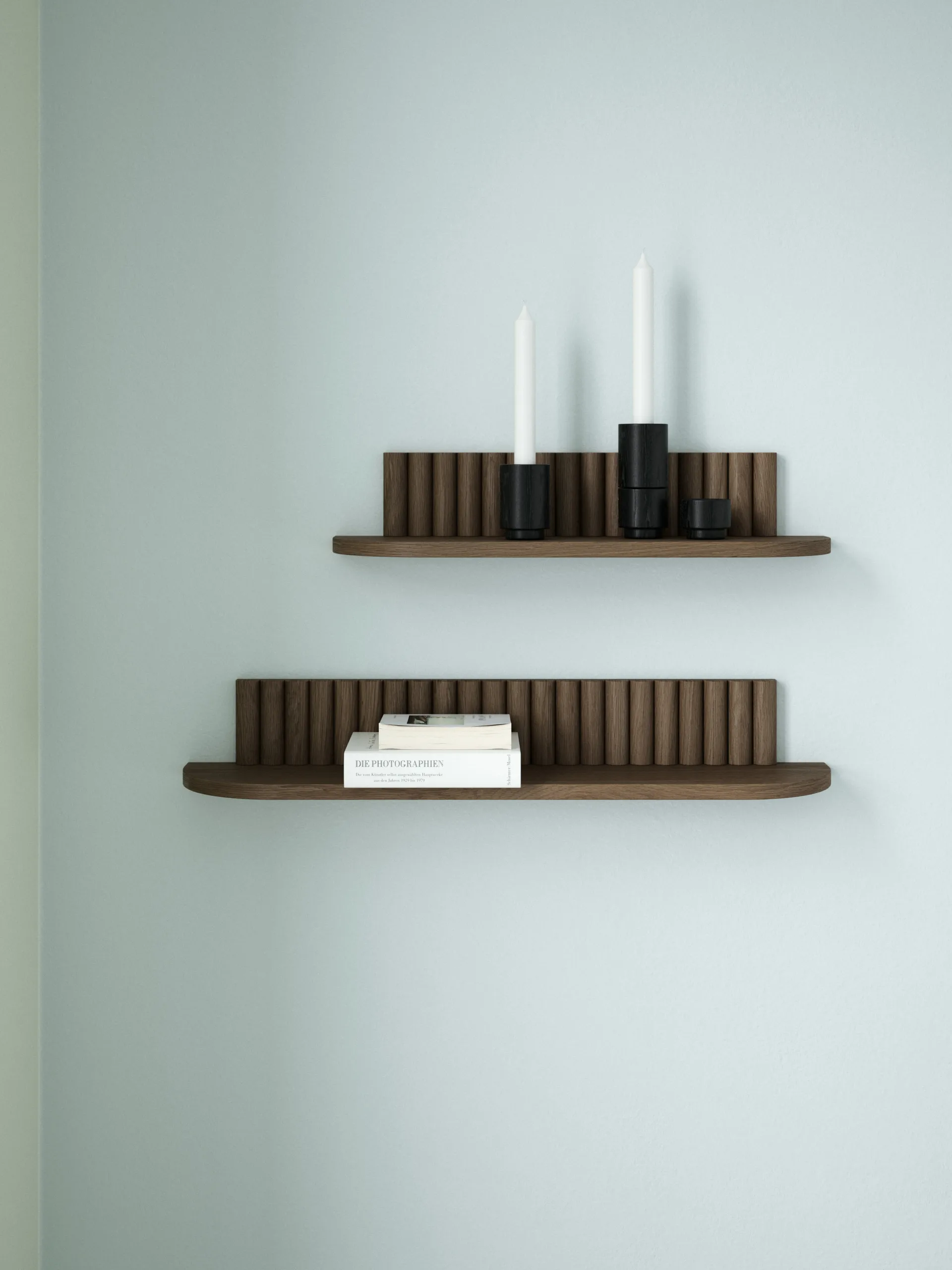 Pillar wall shelf, Smoked Oiled Oak, 78x15x12 cm Andersen Furniture