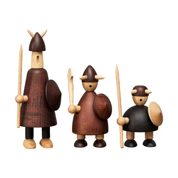 The vikings of Denmark wooden figure 3 pieces - Stained beech - Andersen Furniture