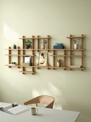 Treat double wall shelf - Oiled Natural Oak, 34x12x34 cm - Andersen Furniture