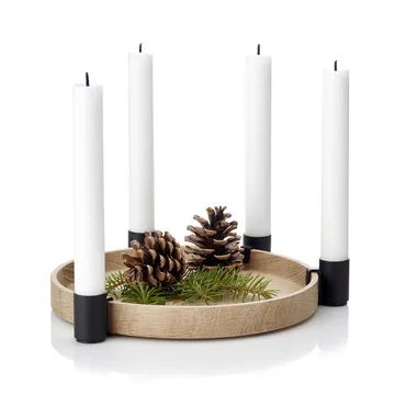 Luna advent candle holder - oak-black - Applicata
