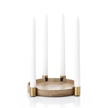 Luna advent candle holder - oak-brass - Applicata