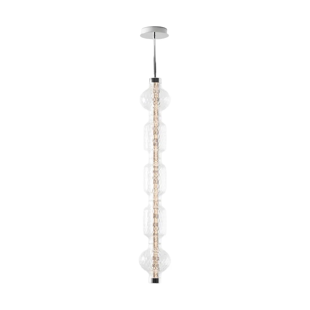 Alambicco vertical pendant lamp, 5 glass domes Artemide