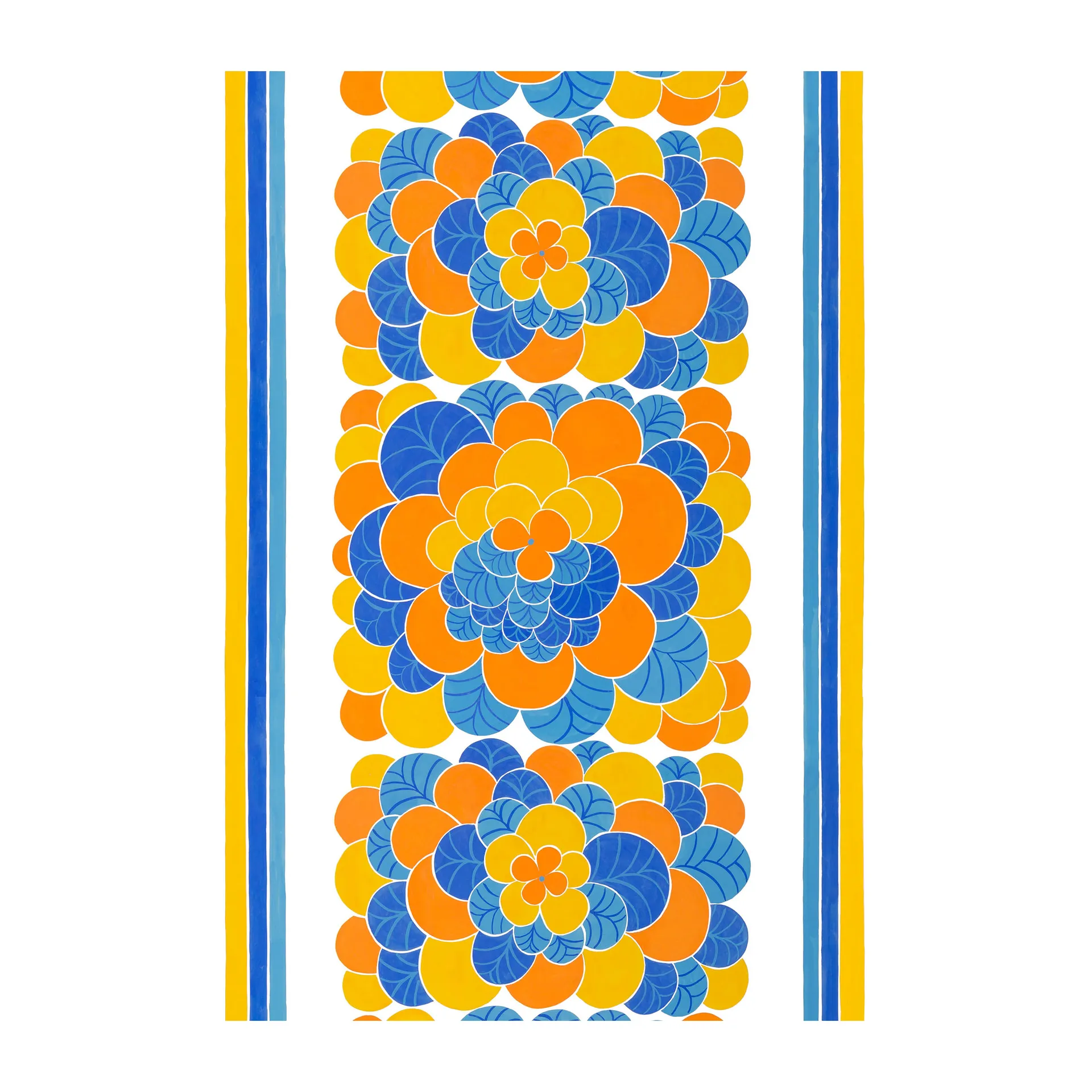 Cirrus oilcloth, Orange-blue Arvidssons Textil