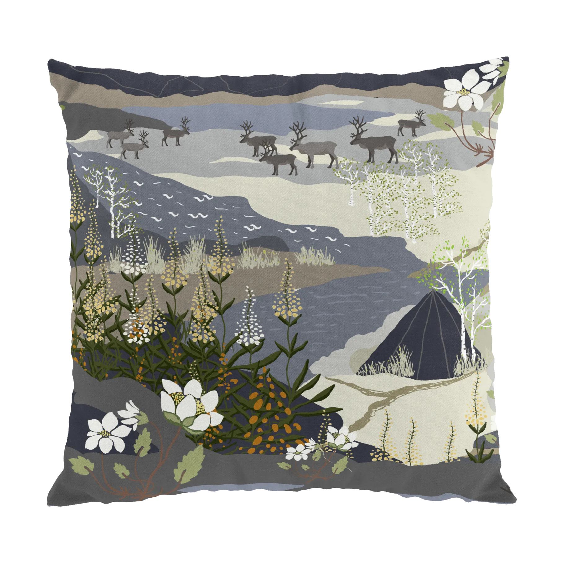 Fjällvandring cushion cover 47x47 cm, Blue Arvidssons Textil