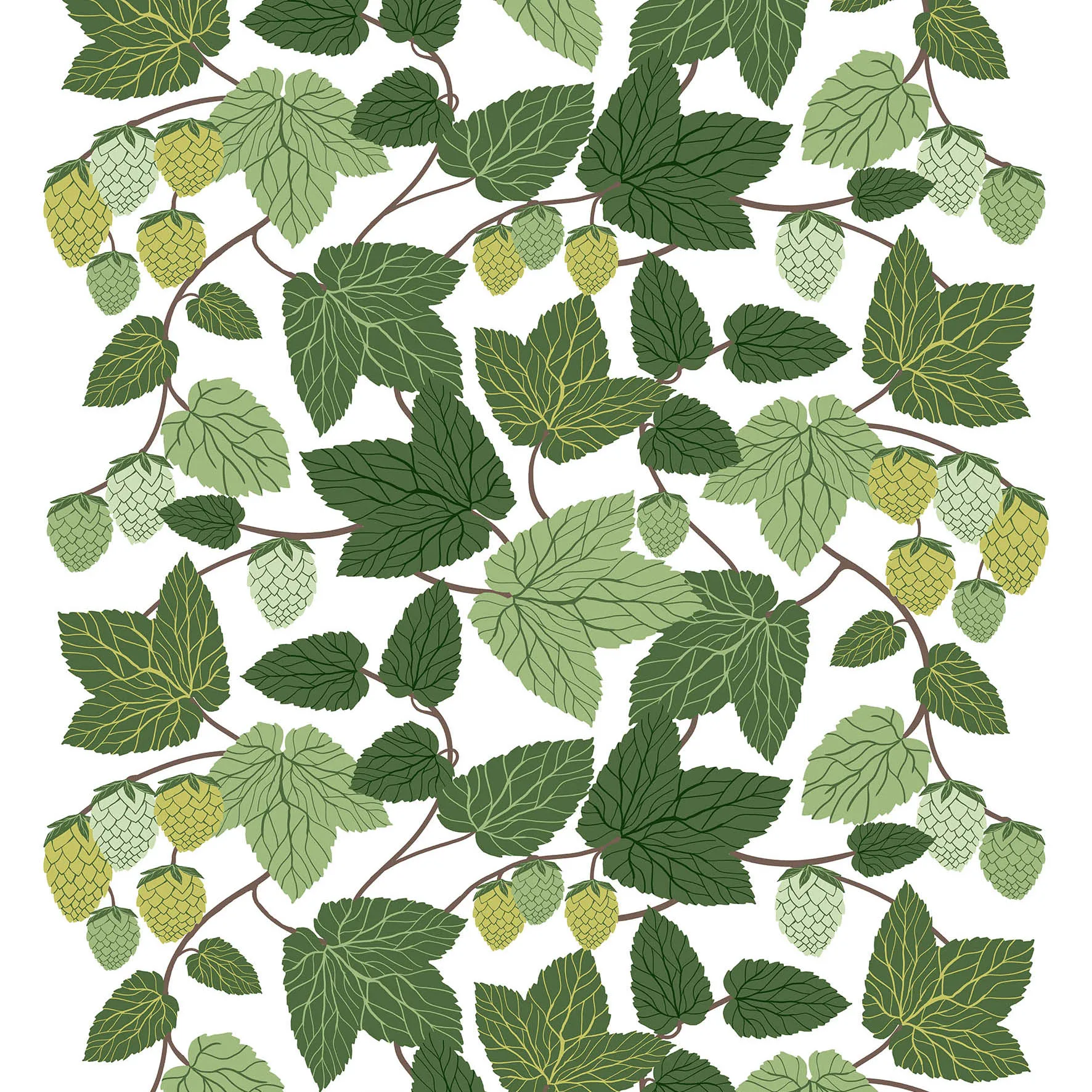 Humlen fabric, green Arvidssons Textil