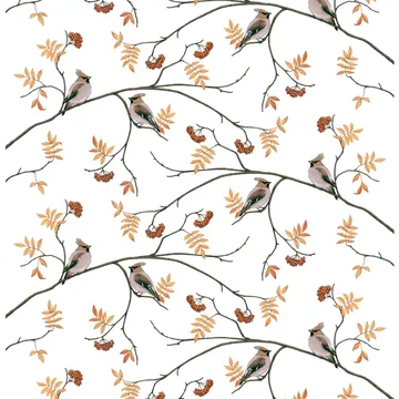 Sidensvansar fabric - white-beige - Arvidssons Textil