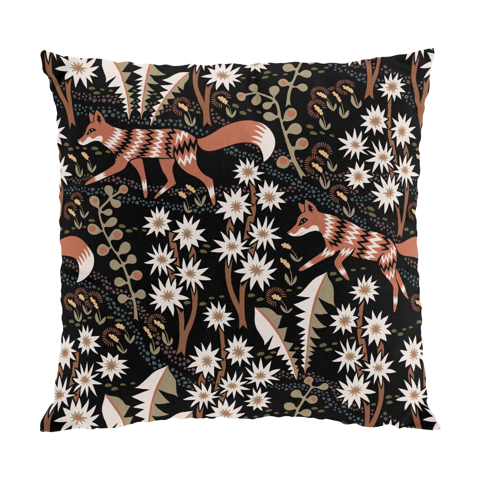 Stjärnspeja cushion cover 47x47 cm, Black-rust Arvidssons Textil