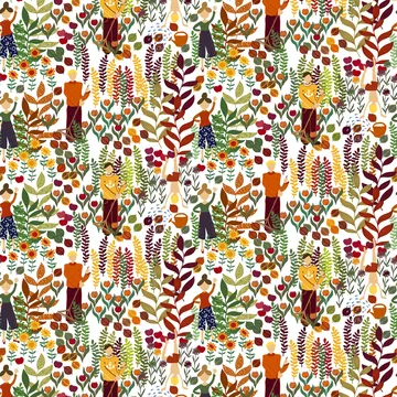 Trädgård fabric - rust - Arvidssons Textil