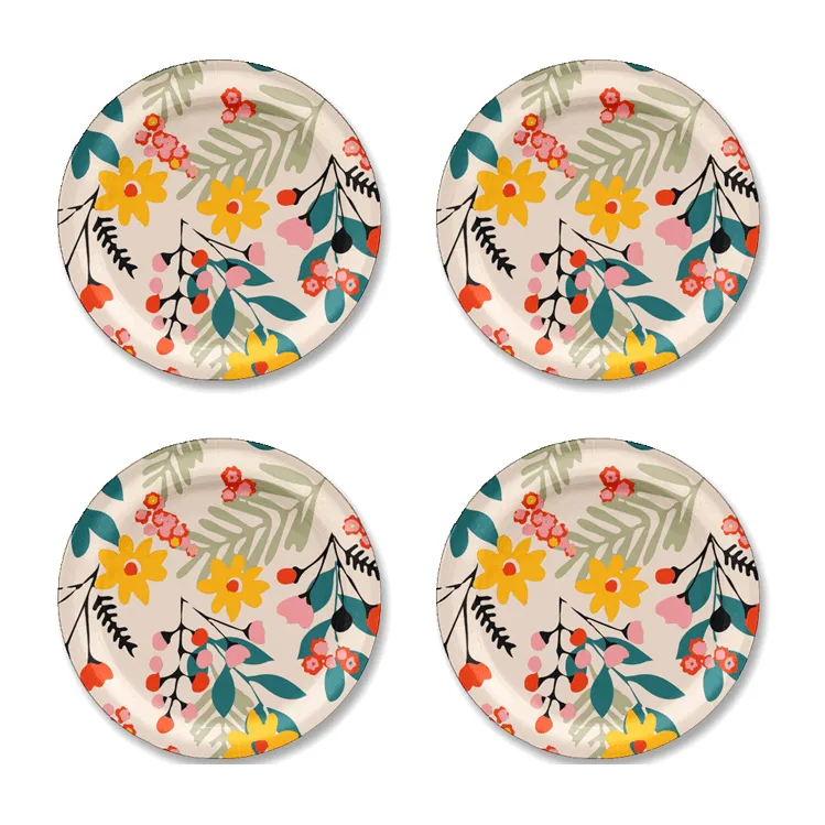 Flower coaster Ø11 cm 4-pack, Pink Åry Home