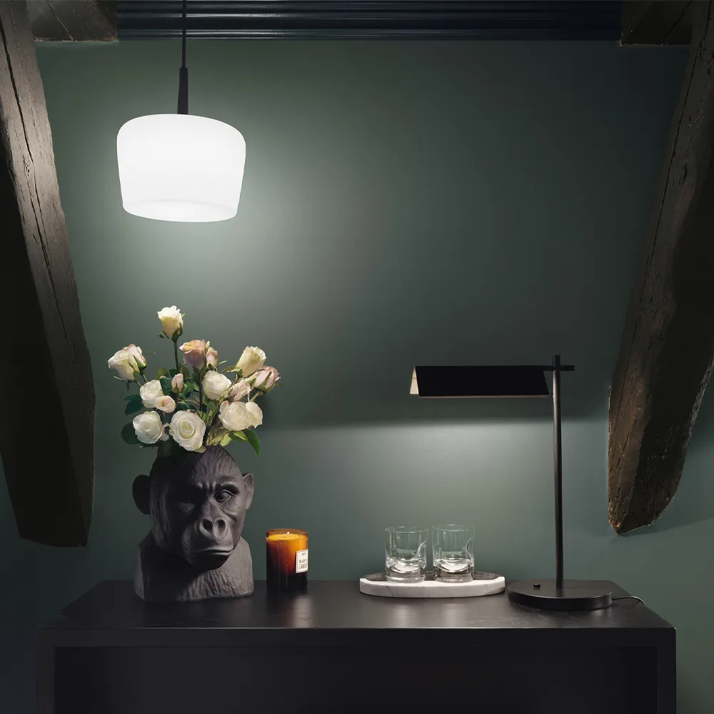 Riff Bowl pendant lamp, White, large, led Ateljé Lyktan