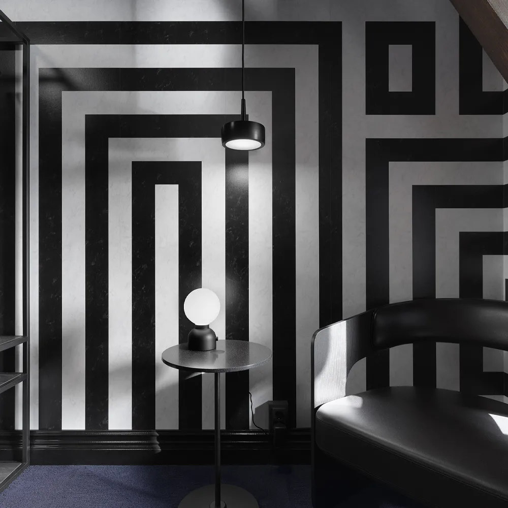 Riff Puck pendant lamp, Black, medium, led Ateljé Lyktan