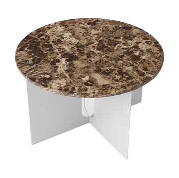 Androgyne side table - Emperador marble-brushed steel, Ø65 cm - Audo Copenhagen