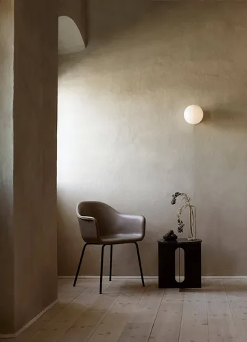 Androgyne side table - Grey Galaxy marble-black steel, Ø42 cm - Audo Copenhagen