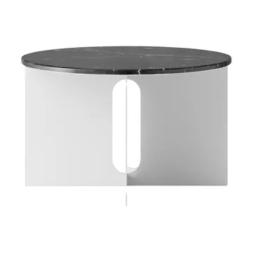 Androgyne side table - Nero Maquina marble-brushed steel, Ø65 cm - Audo Copenhagen