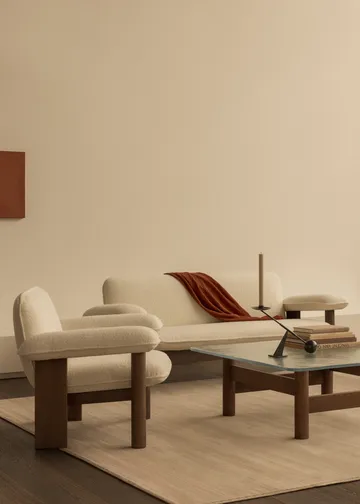 Brasilia armchair low back - Dark oak-Nature sheepskin curly - Audo Copenhagen