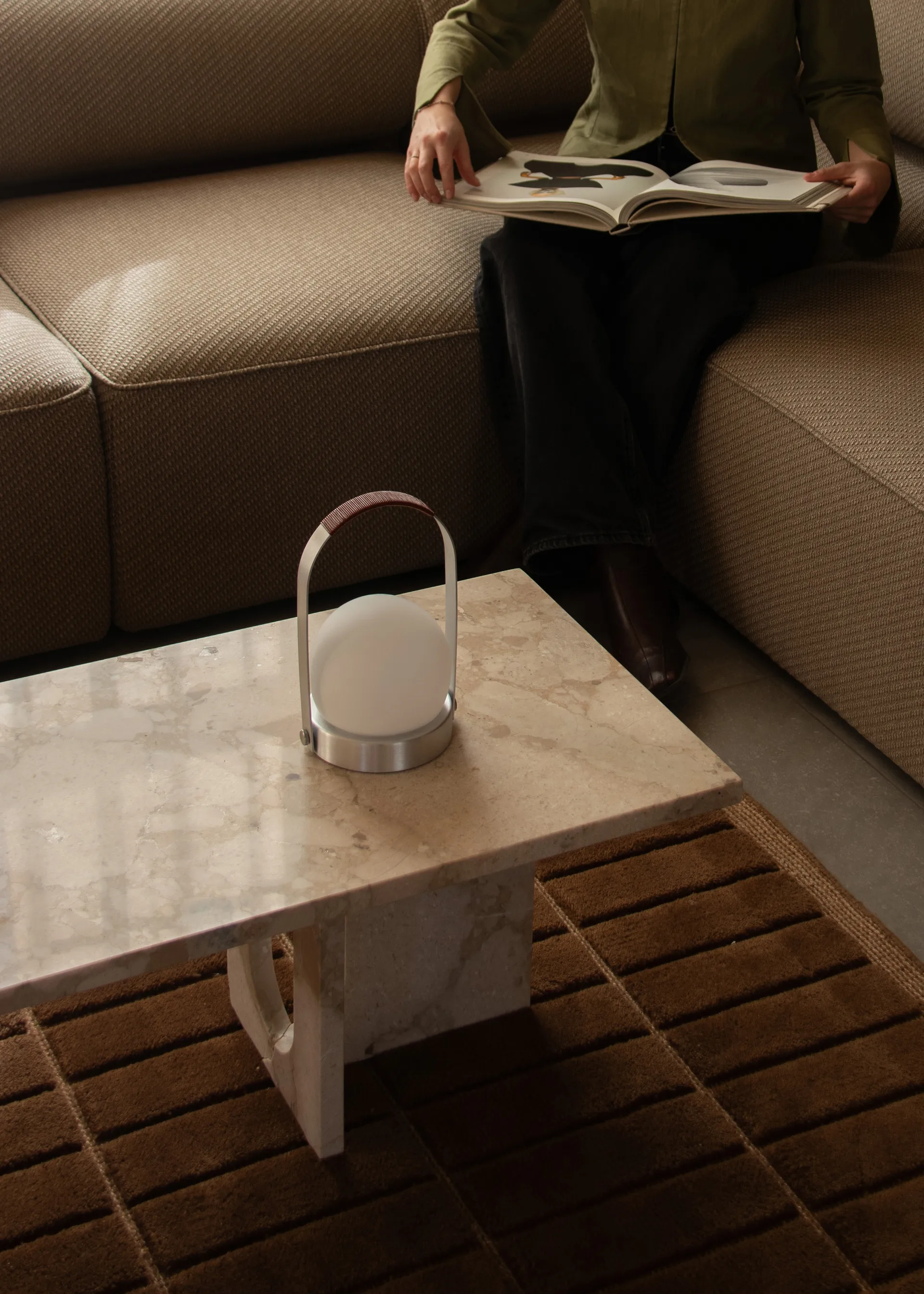 Carrie portable table lamp, Brushed aluminium Audo Copenhagen