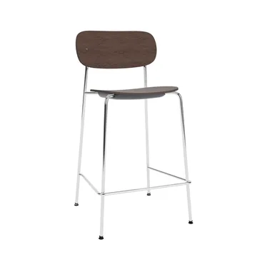 Co Bar Chair bar stool - Dark stained oak-chromed steel, 65 cm - Audo Copenhagen