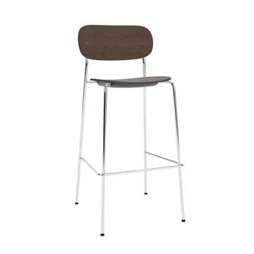 Co Bar Chair bar stool - Dark stained oak-chromed steel, 75 cm - Audo Copenhagen