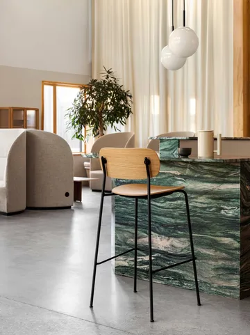 Co Bar Chair bar stool - Dark stained oak-chromed steel, 75 cm - Audo Copenhagen