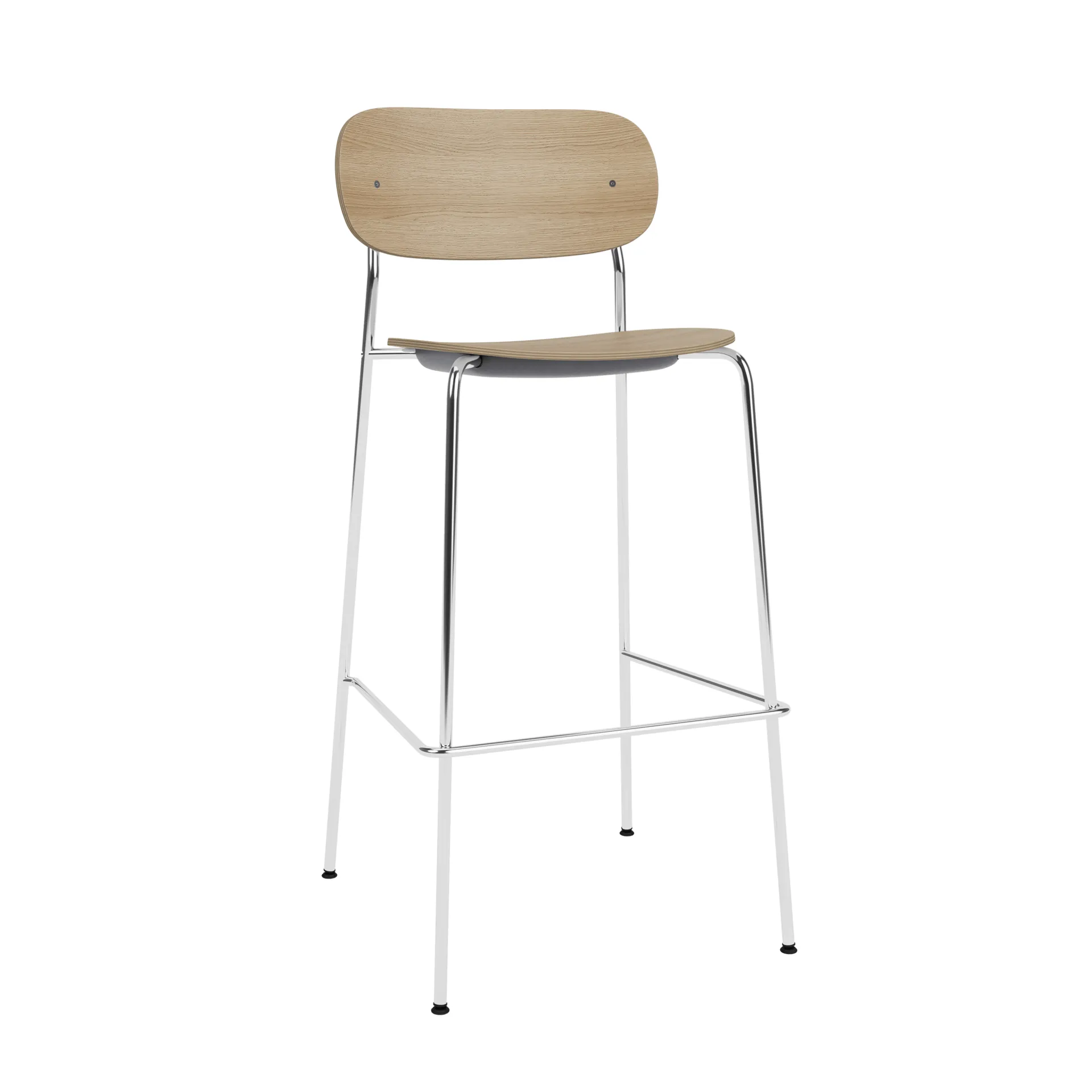 Co Bar Chair bar stool, Oak-chromed steel, 75 cm Audo Copenhagen