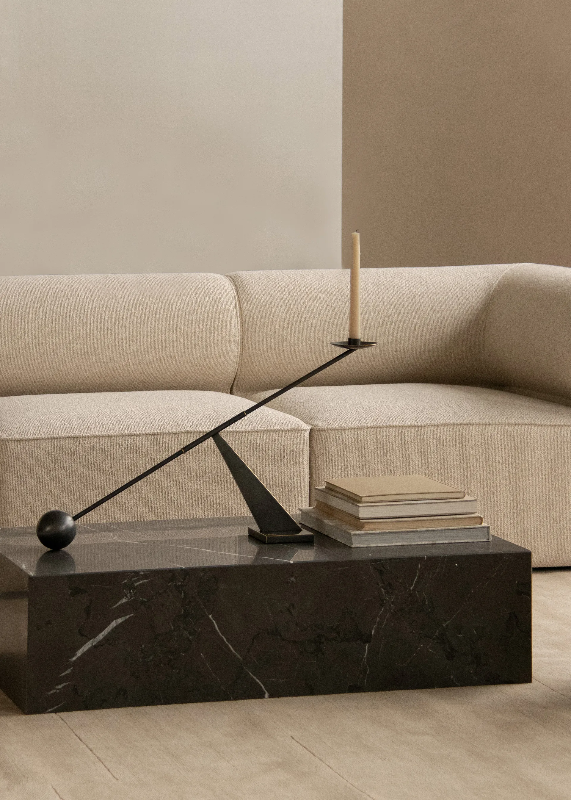Interconnect candlestick 70 cm, Bronzed brass Audo Copenhagen