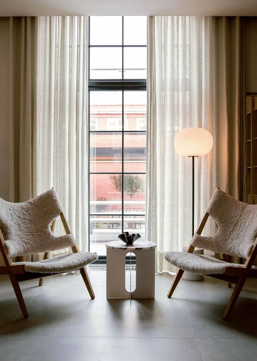 JWDA floor lamp, Carrara marble-bronzed brass, 130 cm Audo Copenhagen