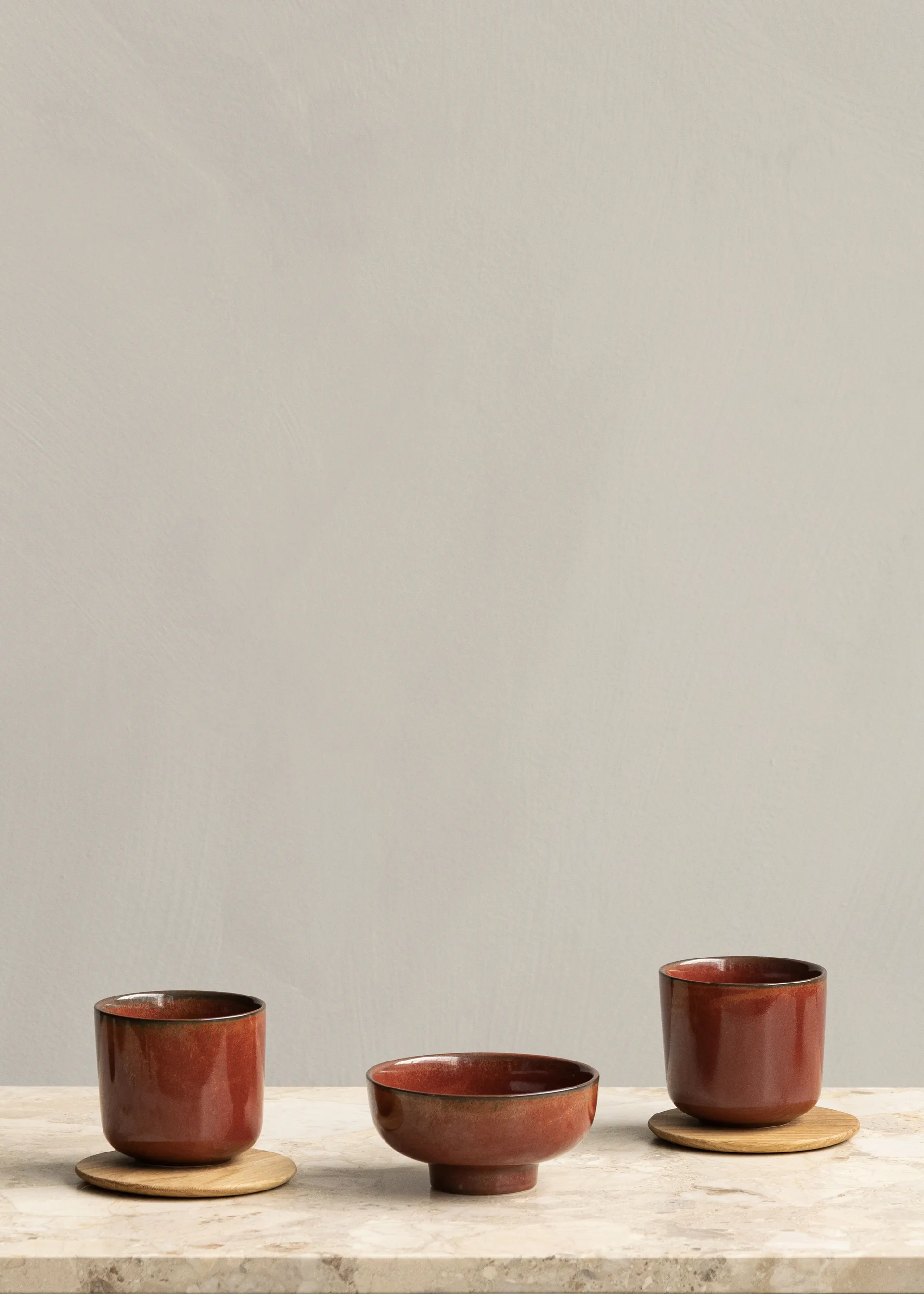 New Norm cup 26 cl 2-pack, Red glazed Audo Copenhagen