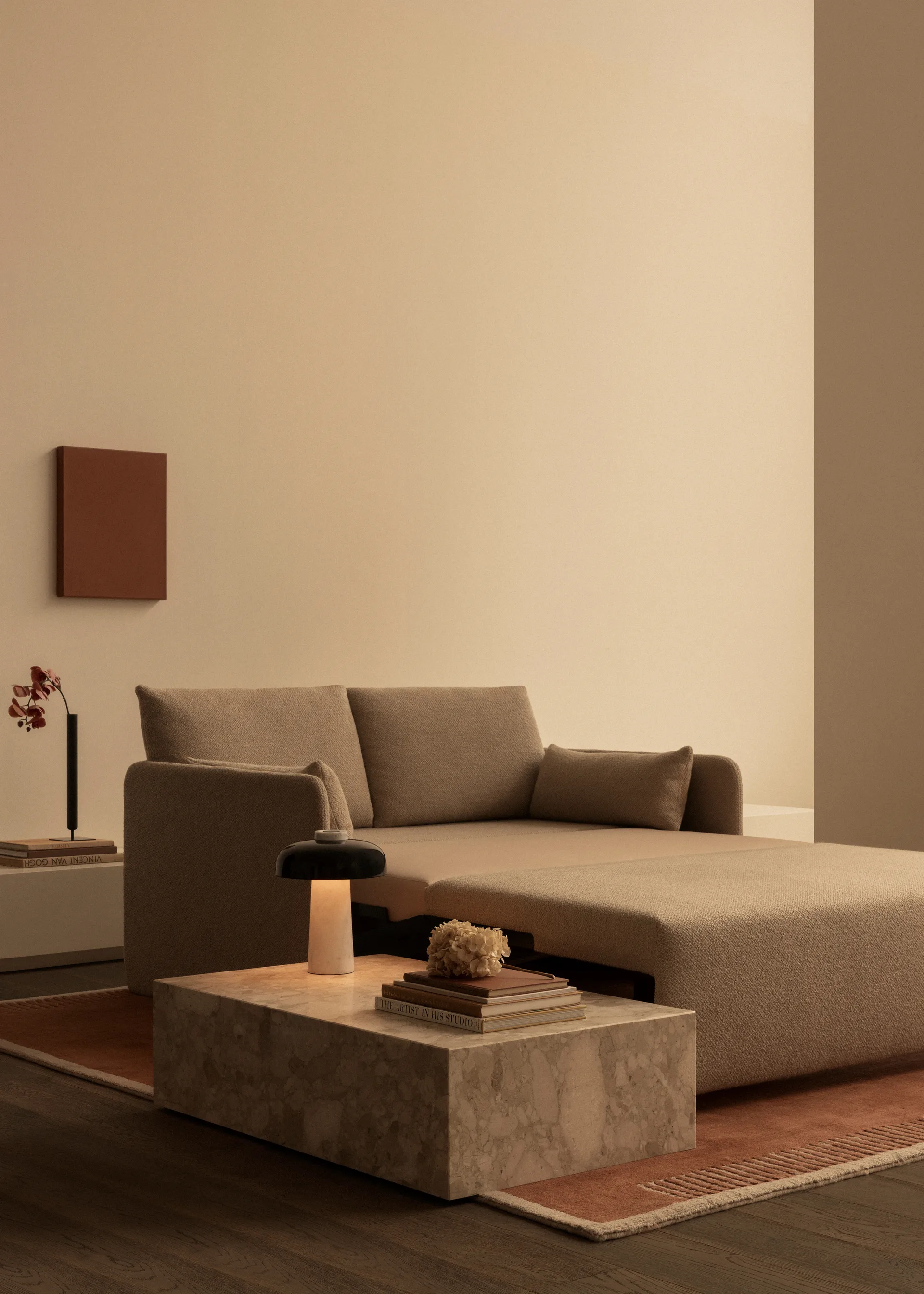 Offset sofa bed 2 seater, Audo bouclé 02 Audo Copenhagen