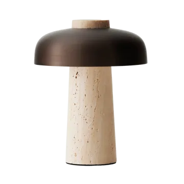 Reverse portable table lamp 24,5 cm - Travertine-bronzed aluminium - Audo Copenhagen