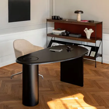 Zet shelving system - Oak dark stained, 1x2, black steel base - Audo Copenhagen