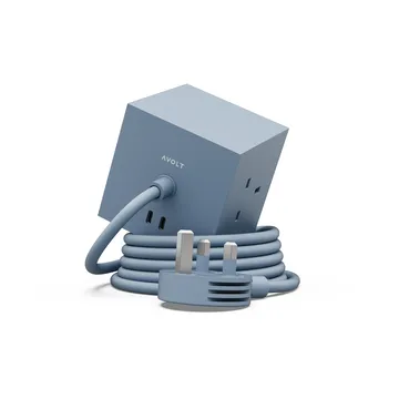 Square 1 UK power strip USB-C 30W 1.8 m - Shark Blue - Avolt