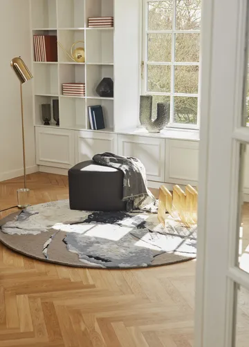 Floreo rug Ø200 cm - White-grey - AYTM