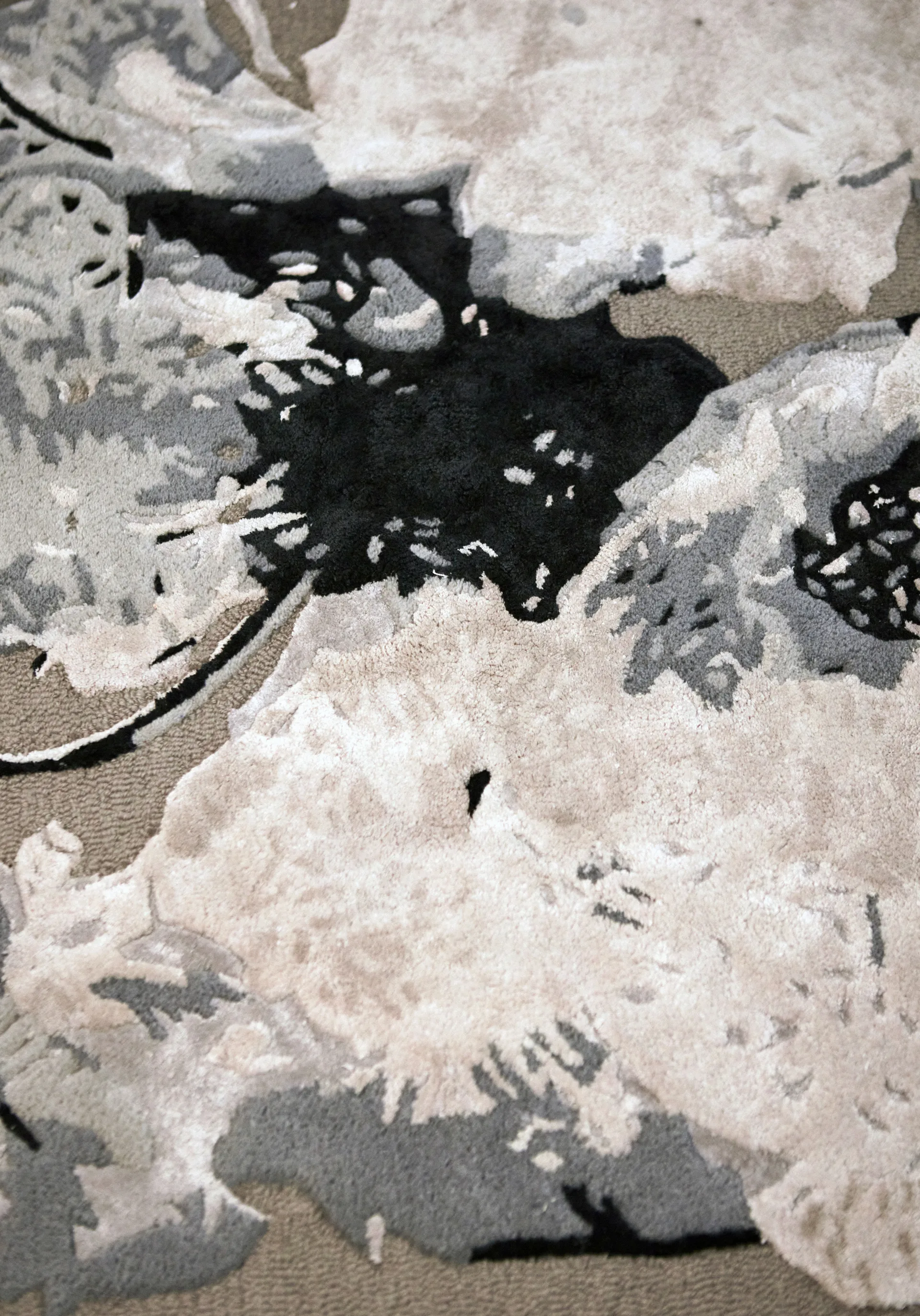 Floreo rug Ø200 cm, White-grey AYTM