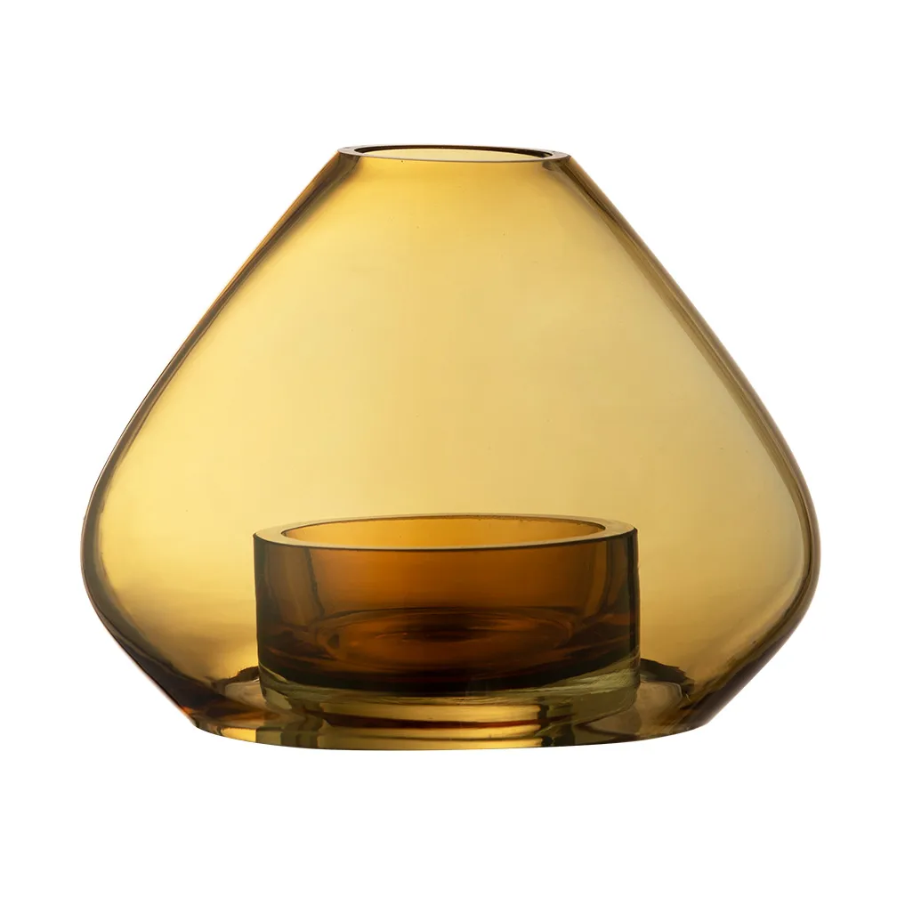 Uno lantern-vase 12 cm, Amber AYTM