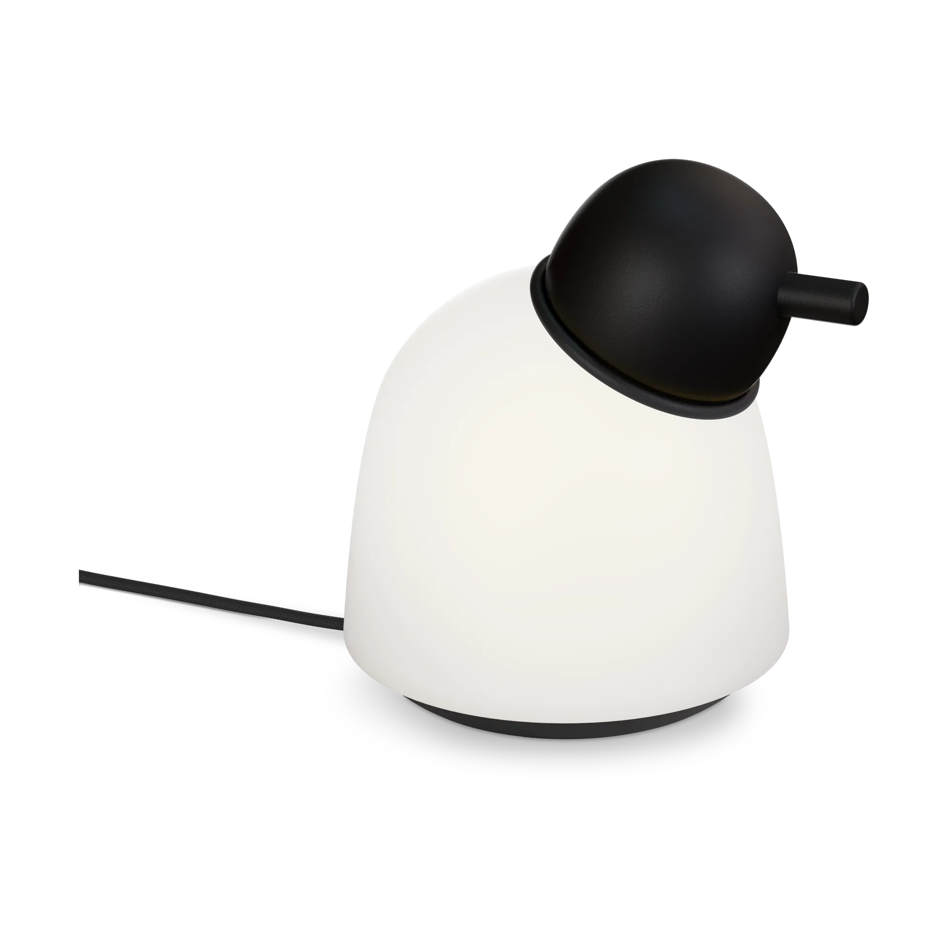 Bird table lamp 21.5 cm, Black opal glass Belid